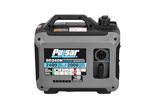 Pulsar 2,400W Portable Gas-Powered Quiet Inverter Generator With USB Outlet & Parallel Capability, GD240N - style: 2400 Watts + Gas Only + USB