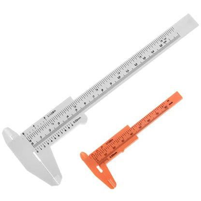 Utoolmart Vernier Caliper Set, Double Scale, Plastic Measuring Tool for Precision Measurements Outside Inside Depth 1 Pcs - size: 80/150mm White