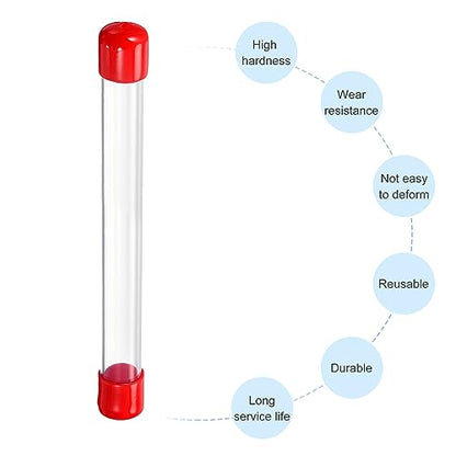 PATIKIL Clear Rigid Tube Round Plastic Tubing with Red Rubber Caps Polycarbonate Water Pipe, 305mm/ 12 Inch Length, 18mmx20mm/0.71"x0.8", 2 Set - color: Red,Clear, size: 0.71"x0.8"