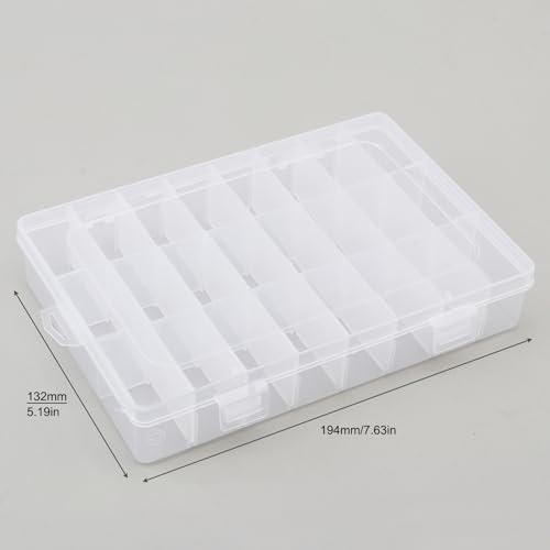 24 Compartment Electronic Component Storage Box Case, SMD SMT Case, Electronic Boxes (7.63 x 5.19 inch)