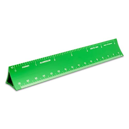 Alumicolor 6-inch Aluminum Engineer Hollow Scale for School, Office, Art and Drafting, 6IN, Green - color: Green, size: 6IN, style: Engineer
