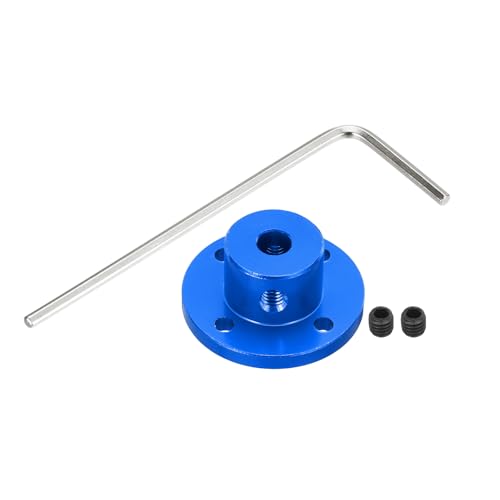 MECCANIXITY 4pcs 5mm Bore Rigid Blue Flange Coupling Connector Aluminum Motor Bearing Shaft Mounting Hub with Wrench for DIY RC Model Motors - color: Blue, size: 5mm