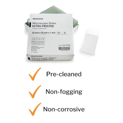 McKesson Microscope Slides, Flat, 25 x 75 x 1 mm, 1440 ct