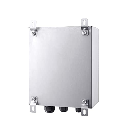 IP65 Weatherproof Stainless Steel Box Wall-Mounted Electronic Equipment Enclosure Box with Mounting Plate and Wall Bracket (12'' x 10'' x 6'')… - size: 12" x 10" x 6"