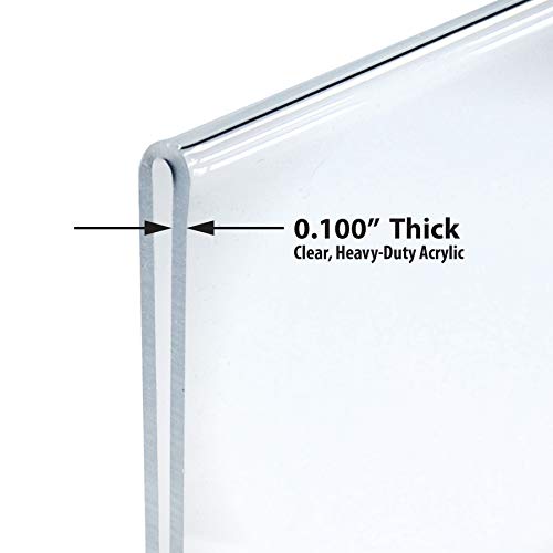 Azar 152727 Horizontal Double-Sided Stand Up Sign Holder, 10 Count Clear, 6 in W X 4 in H - size: 6 in W X 4 in H