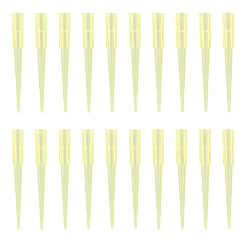 Pipette Tips 200uL, 1000 PCS Clear Yellow Universal Plastic Pipettor Tips