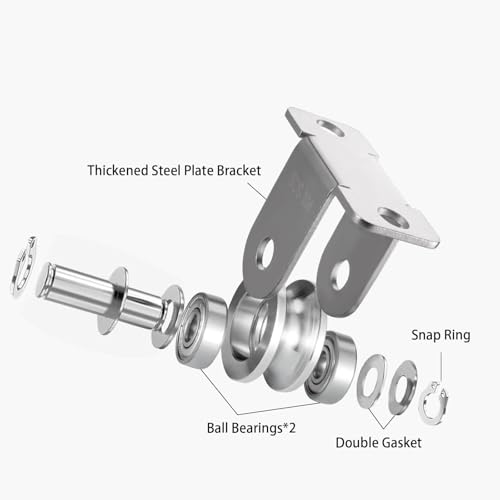 48mm Cable Pulley Wheel Wall Mount, Bearings Inside, Stainless Steel Rope Pulley for Pulley System, Sliding Gate 1Pcs - style: Pulley