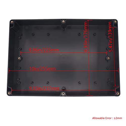 Project Box ABS Black Electrical Boxes IP65 Outdoor Waterproof Box Electronic Junction Box Power Enclosure with Cable Glands for DIY Project 10.35 x 7.17 x 2.36 inch (263x182x60mm) - size: 10.35“x7.17”x2.36“