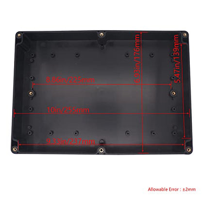 Project Box ABS Black Electrical Boxes IP65 Outdoor Waterproof Box Electronic Junction Box Power Enclosure with Cable Glands for DIY Project 10.35 x 7.17 x 2.36 inch (263x182x60mm) - size: 10.35“x7.17”x2.36“