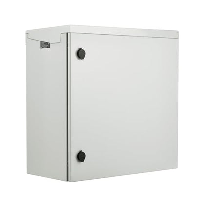 VEVOR Electrical Enclosure, 24'' x 24'' x 12'', NEMA 4 Outdoor Enclosure, IP65 Waterproof & Dustproof Cold-Rolled Carbon Steel Hinged Junction Box for Outdoor Indoor Use, with Rain Hood - size: 24'' x 24'' x 12''