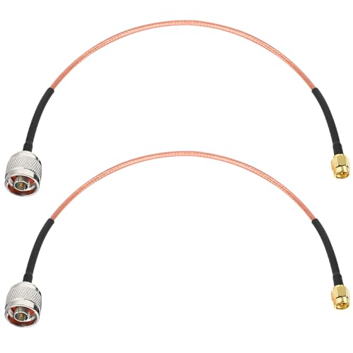 MOOKEERF SMA Male to N Male Cable 1ft,2 Pack RG316 SMA to N Cable 50 Ohm for WiFi Router,GPS Receiver,Antenna,Signal Booster etc - size: 1FT