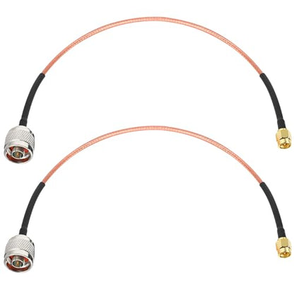 MOOKEERF SMA Male to N Male Cable 1ft,2 Pack RG316 SMA to N Cable 50 Ohm for WiFi Router,GPS Receiver,Antenna,Signal Booster etc - size: 1FT