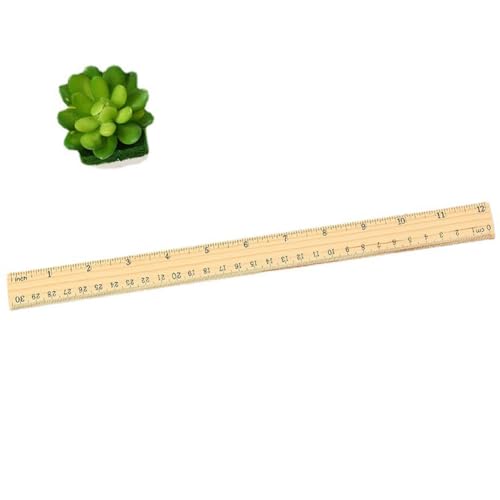 12PCS Wooden Ruler 3 Sizes Metric Ruler Set 12 inch 8 inch and 6 inch Wooden Ruler Kit Metric Measuring Tools for Office,Students,Classroom,Home