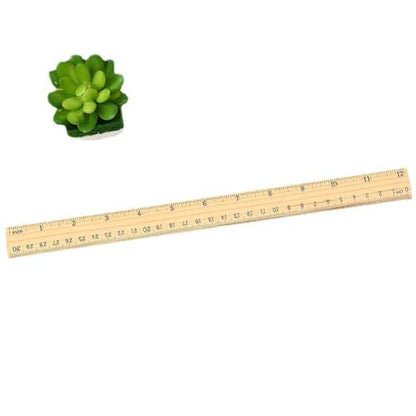 12PCS Wooden Ruler 3 Sizes Metric Ruler Set 12 inch 8 inch and 6 inch Wooden Ruler Kit Metric Measuring Tools for Office,Students,Classroom,Home