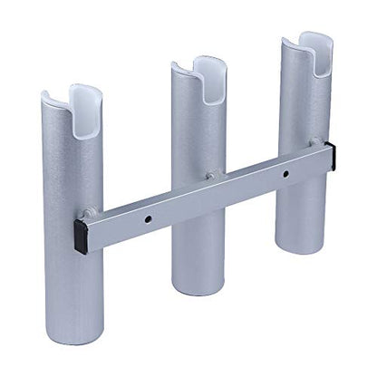 Aluminium Wall-Mounted Fishing Rod Holder for Boat, Garage & Marine - Holds Rods & Poles - color: Silver 3 Tubes