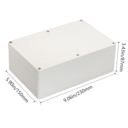Project Box IP65 Waterproof Junction Box ABS Plastic Electrical Boxes DIY Electronic Project Case Power Enclosure White 9.06x5.90x3.43 inch (230 x 150 x87 mm) - color: White, size: 9.06"x5.90"x3.43"