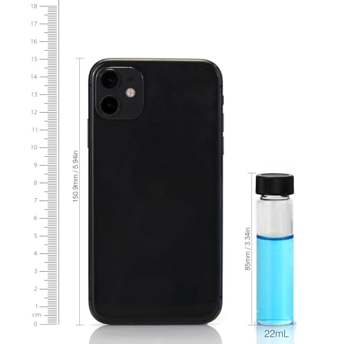 ALWSCI 0.74OZ Glass Vials, Small Liquid Sample Vial, 22 ml Borosilicate Glass Empty Vials with Caps, 20-400 Black Screw Caps with PE Liner, Pack of 100 - size: 22ML23x85mm Glass vials with screw caps