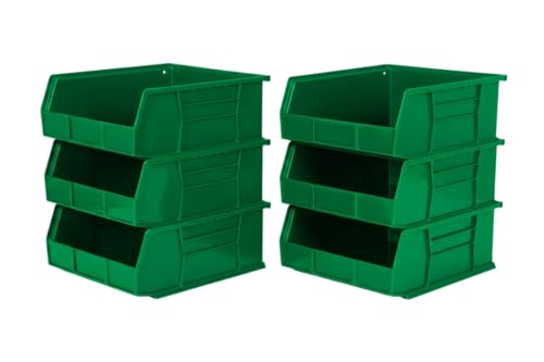 HE HUDSON EXCHANGE 11" x 11" x 5" (6 Pack) Plastic Stackable Storage Bin, Green - color: Green, size: 6 Pack