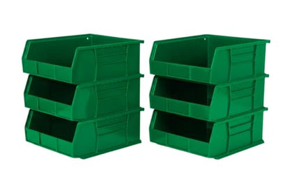 HE HUDSON EXCHANGE 11" x 11" x 5" (6 Pack) Plastic Stackable Storage Bin, Green - color: Green, size: 6 Pack