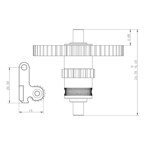 Upgrade Ad5m Pro Extruder Gears Nano Coating Ad5m Direct Extruder Dual Gear Replacements All Metal Handle Compatible with Adventurer 5M, 5M Pro 3D Printer Extruder Hotend Accessories Parts