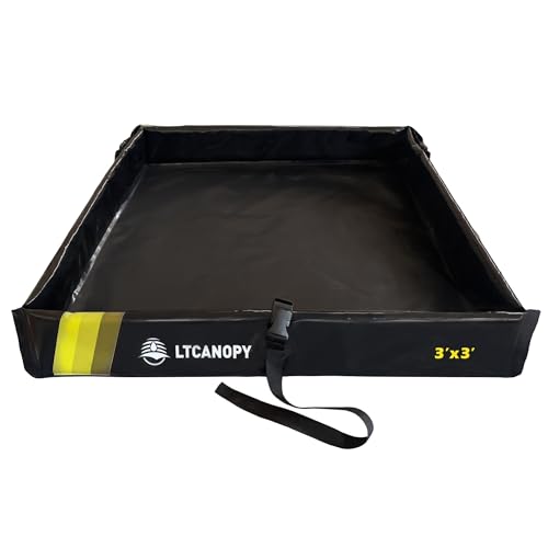 Containment Tray Folding Duck Pond Collapsible Utility Tray 3x3ft PVC Folding Containment Berm Over Oil Spill Waterproof - size: 3x3ft