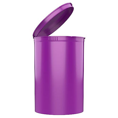 Dragon Chewer 160 Dram CR Plastic Packaging Pop Top Containers - Child Resistant Travel Holder Vial Bottles - 33 qty (Purple) - color: Purple