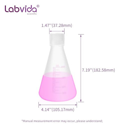 3pcs 500ml Plastic Erlenmeyer Flasks with Screw Cap, LVAH005 - style: 3pcs of Vol.500ml