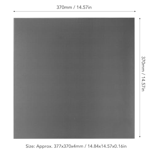 3D Printer Glass Build Plate, 377x370x4mm Printing Machine Bed Glass for Ender 5 Plus, 400℃ High Temperature, 3D Printer Accessories and Parts