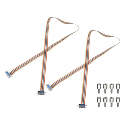 MECCANIXITY 2 Pcs IDC Rainbow Wire Flat Ribbon Cable DB15 Male to DB15 Female 39 Inch Length 2.54mm Pitch Breadboard Jumper Wires for Electronic Projects - size: 39 Inch, style: DB15 Male to DB15 Female