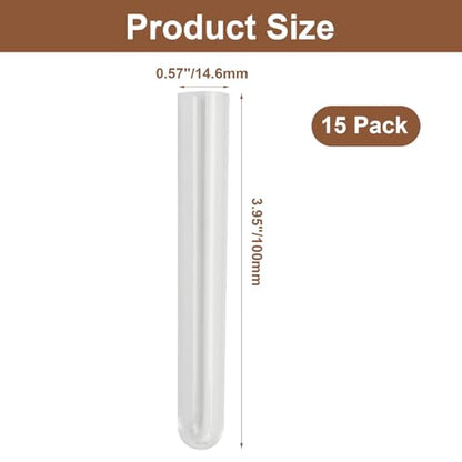 15 Pack Clear Test Tubes - size: 15pcs