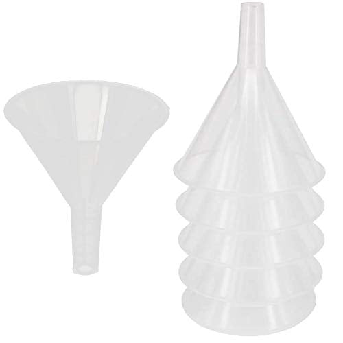 12Pcs Plastic Filter Funnel 60mm Dia Clear Funnels with Spout for Science Lab Water Bottle Filling Liquid Transfer