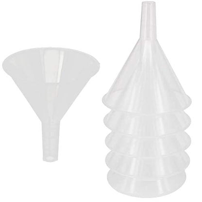 12Pcs Plastic Filter Funnel 60mm Dia Clear Funnels with Spout for Science Lab Water Bottle Filling Liquid Transfer