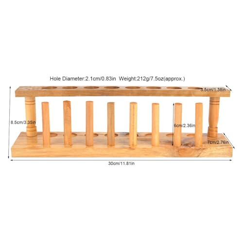 Wooden Test Tube Rack 6/8/10 Hole - Laboratory Tube Holder for Experiments, Durable Wood Stand with Alkali Resistance(8 Hole) - size: 8 Hole