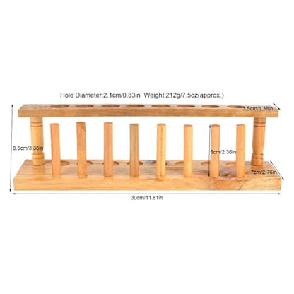 Wooden Test Tube Rack 6/8/10 Hole - Laboratory Tube Holder for Experiments, Durable Wood Stand with Alkali Resistance(8 Hole) - size: 8 Hole