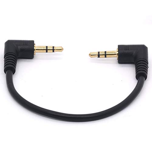 Short 3.5mm Right Angle Cable, Gold Plated 90 Degree - size: 20 cm