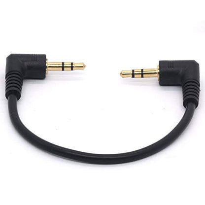 Short 3.5mm Right Angle Cable, Gold Plated 90 Degree - size: 20 cm