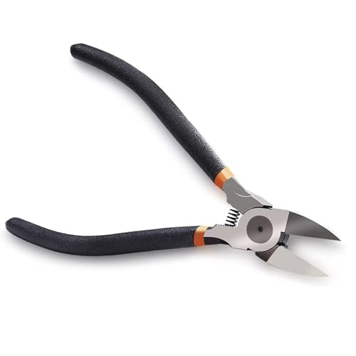BOENFU Wire Cutters Heavy Duty Snips Flush Cut Side Cutters Pliers - color: 6 Inches - 1 Pack - Black Handle