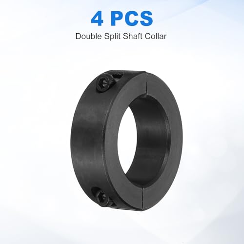 uxcell 4pcs Double Split Shaft Collars 20mm Bore, Two-Piece Clamping Collar 32mm OD 10mm Thickness Carbon Steel Lock Collar Clamp with Set Screws (Black Oxide) - size: 20mm x 32mm x 10mm
