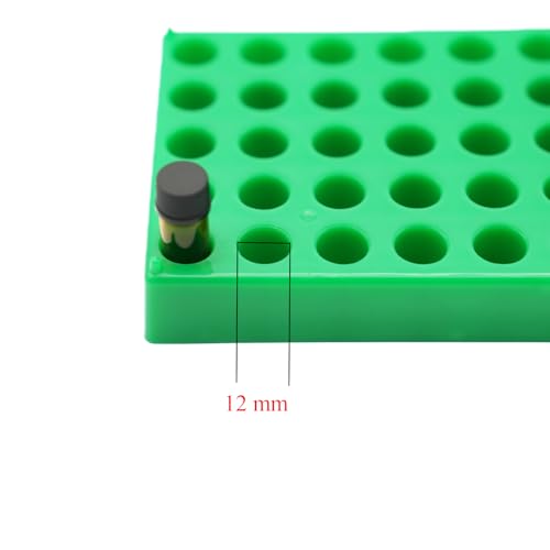 3 Pcs Vial Rack, 50 Holes for 2mL HPLC Sample Bottles, 12mm Diameter - color: Green, size: 12mm