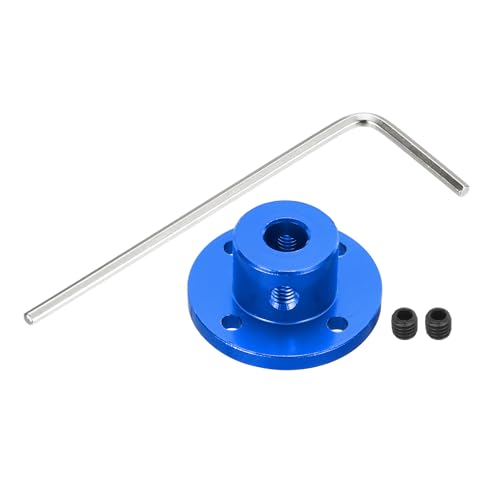 MECCANIXITY 4pcs 6mm Bore Rigid Blue Flange Coupling Connector Aluminum Motor Bearing Shaft Mounting Hub with Wrench for DIY RC Model Motors - color: Blue, size: 6mm