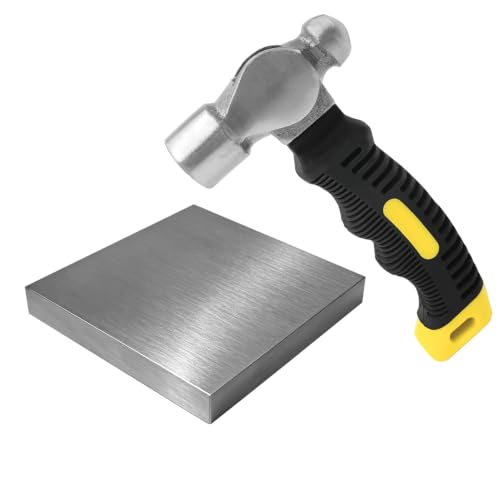 Steel Bench Block and Metal Stamping Hammer Kit, Metal Bench Block, Jewelry Stamping Hammer, Jewelry Metal Stamping Tools for Jewelry Making & Metal Stamping - color: Square