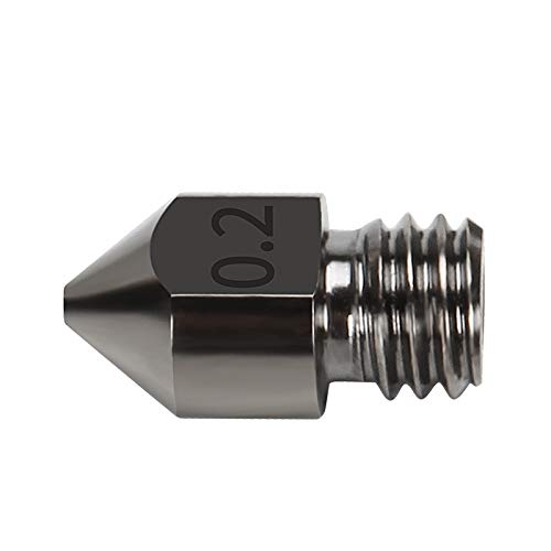 Creality 3D Hardened Steel Hotend Extruder MK8 Nozzle with High Temperature Resistance Upgraded Tungsten All Metal for Ender 3 CR-10 Series 3D Printer 0.2/0.3/0.4/0.5/0.6/0.8/1.0mm (7pcs in one Pack)