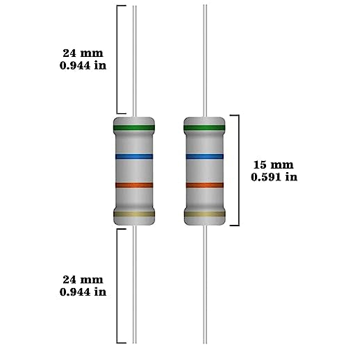 25 Values 2W Carbon Film Resistor Kit from 1 Ohm to 1M Ohm 2 Watt 5% Resistors Assortment - size: 2W