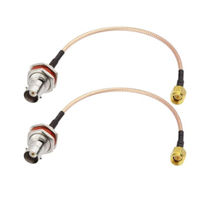 Superbat SMA to BNC Bulkhead Cable 50 Ohm SMA Male to BNC Female RG316 Coaxial Cable Jumper (6inch 2-Pack) for Ham Radio Scanner Antenna Wi-Fi Wireless LAN Devices etc. - color: sma male to bnc female straight 6inch