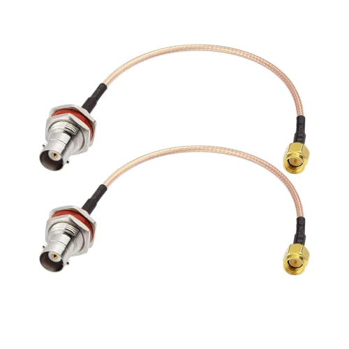 Superbat SMA to BNC Bulkhead Cable 50 Ohm SMA Male to BNC Female RG316 Coaxial Cable Jumper (6inch 2-Pack) for Ham Radio Scanner Antenna Wi-Fi Wireless LAN Devices etc. - color: sma male to bnc female straight 6inch