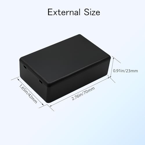 Project Box 8 Pieces Electrical Box Small Junction Box ABS Plastic Enclosure Power Electronic Case Black 2.76" x 1.65" x 0.91"(70 x 42 x 23mm) - color: Black, size: 2.76" x 1.65" x 0.91"