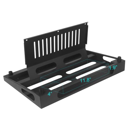 18" x 11.8" Guitar Pedal Board with Power Supply Tray - color: Black, size: 18” x 11.8”
