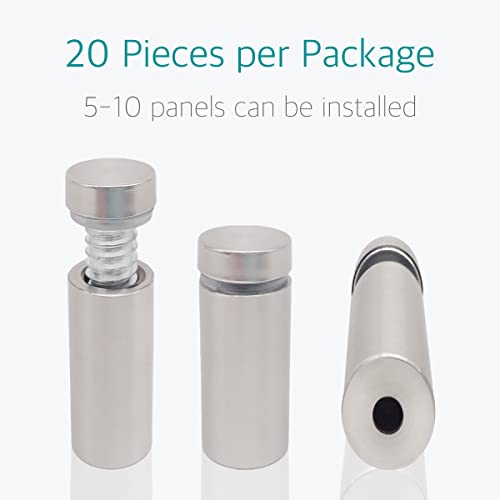 Lantee Standoff Screws - 20Pcs 3/4 x 2 Inch Stainless Steel Standoff Wall Mounts for Acrylic/Glass/Panel/Store Sign, 19 x 50mm - color: Silver, size: 3/4" x 2" / 19 x 50mm