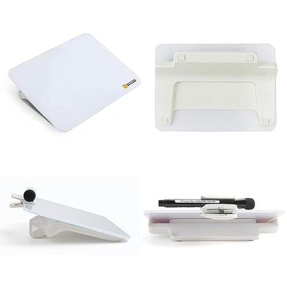 SELEAD Small Dry Erase White Board - 8"x6" Handheld Desktop Glass Clipboard