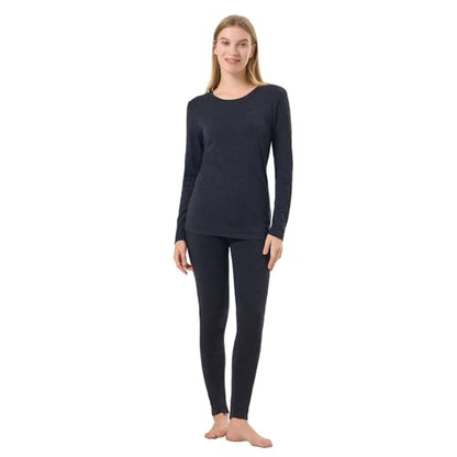 Merino Protect 100% Merino Wool Thermal Base Layer Set for Women - color: Black Heather, size: X-Small